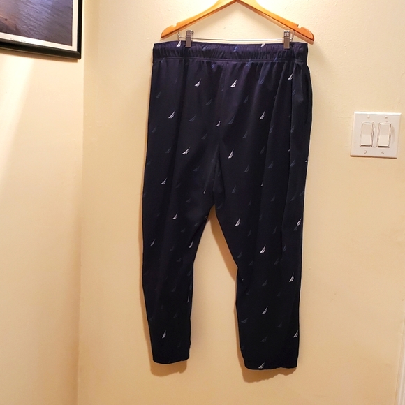 Nautica Sleepware Men's Navy Blue Pants with Sailboat Design Elastic Waist XL - Picture 1 of 6